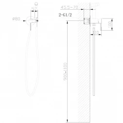 Гигиенический душ Abber Wasser Kreis AF8125RG со смесителем, розовое золото