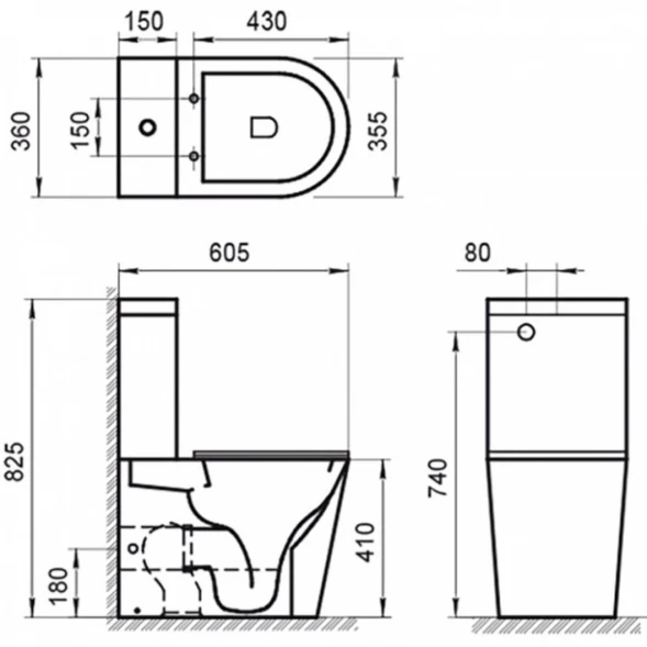 Чаша напольного безободкового унитаза BelBagno Flay-R BB2149CPR