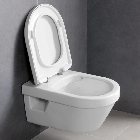 Унитаз подвесной Villeroy &amp; Boch Architectura 4687HR01 безободковый, с сиденьем микролифт, альпийский Белый