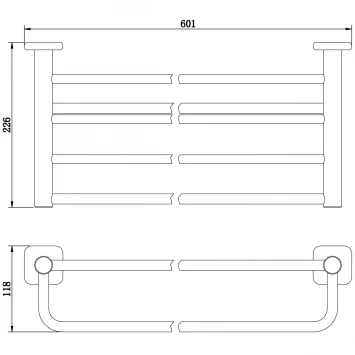 Полка для полотенец Wonzon &amp; Woghand WW-V1901-GM 60,1 см, темный графит матовый