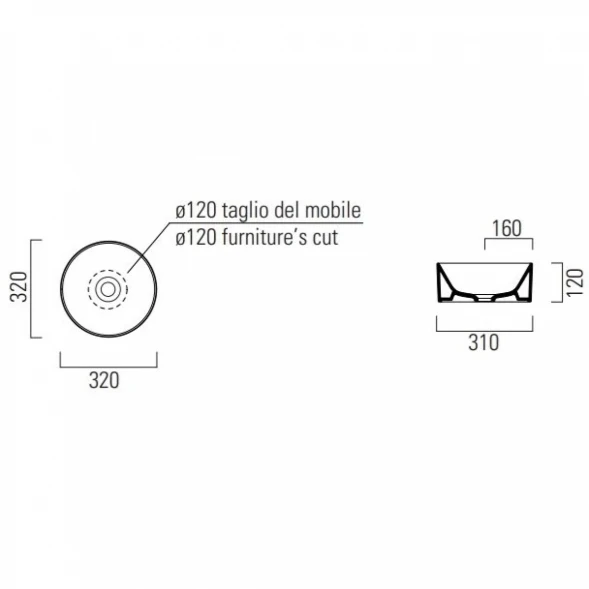Раковина 32x32 см GSI Kube X 943516