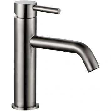Смеситель для раковины AQUAme Siena AQM6210GM без донного клапана, оружейная сталь