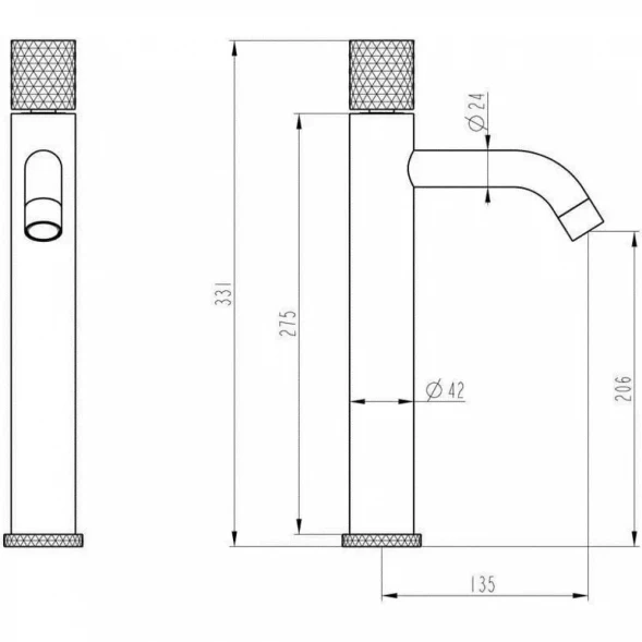 Смеситель для раковины Boheme Stick Touch 122-CB.2 медь матовая