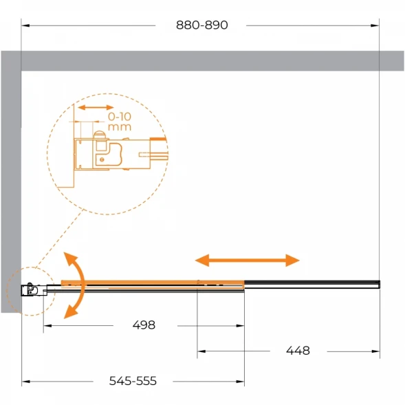 Шторка на ванну Cezares Slider SLIDER-VF-11-90/150-C-Cr 89 см, профиль хром, стекло прозрачное