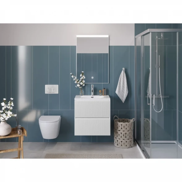 Тумба под раковину BelBagno Uno UNO-600-2C-SO-BO 60 см, подвесная, белый матовый