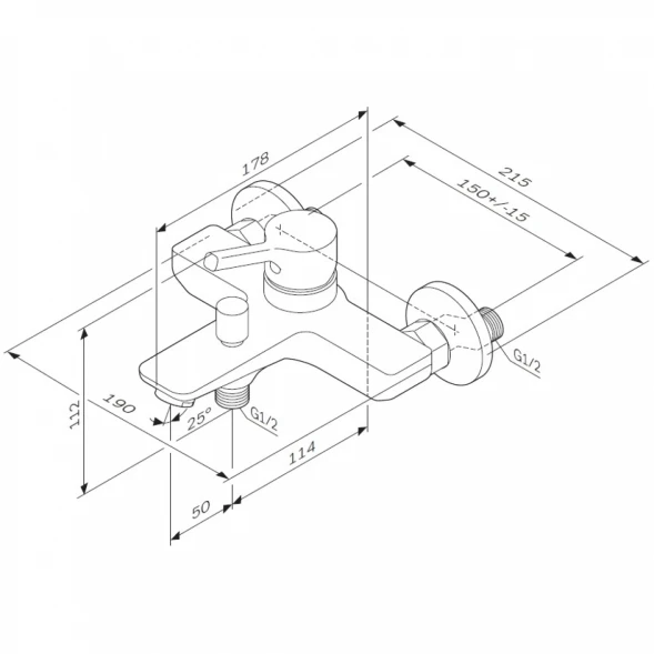 Смеситель для ванны Am.Pm X-Joy F85B10000