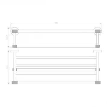 Полка для полотенец Wonzon &amp; Woghand Majestic WW-9281 60 см, золотой/черный матовый