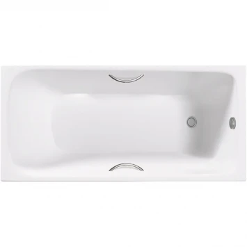 Ванна чугунная Delice Continental Plus DLR230642R 100x70 см, с отверстиями под ручки, белый