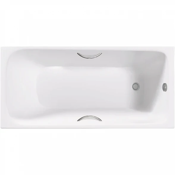 Ванна чугунная Delice Continental Plus DLR230642R 100x70 см, с отверстиями под ручки, белый
