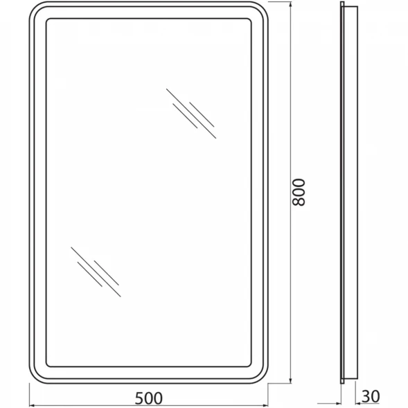 Зеркало 50x80 см BelBagno Marino SPC-MAR-500-800-LED-BTN