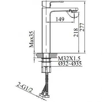 Смеситель для раковины AltroBagno Lamberto AltroBagnoLamberto010212Cr хром