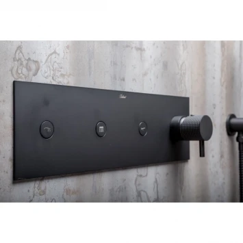 Смеситель для ванны Boheme Fusion 130-SYS-B встраиваемый, с душевым гарнитуром, черный матовый