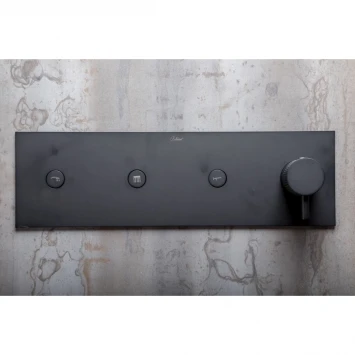 Смеситель для ванны Boheme Fusion 130-SYS-B встраиваемый, с душевым гарнитуром, черный матовый