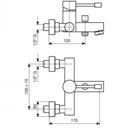 Смеситель для ванны Emmevi Eden 71001/CR хром