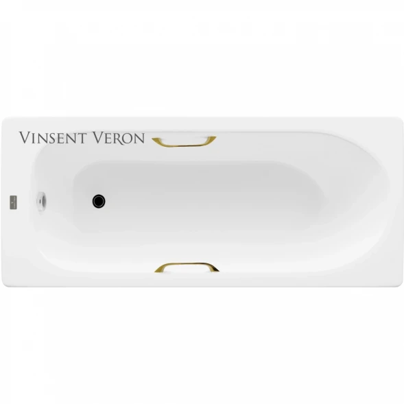 Ванна чугунная Vinsent Veron Soissons VCN1707042H/VH0012GD 170x70 см, с ручками, белый