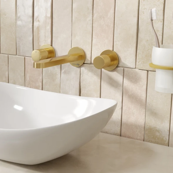 Смеситель для раковины WasserKRAFT Schunter 8245 встраиваемый, Золото матовый