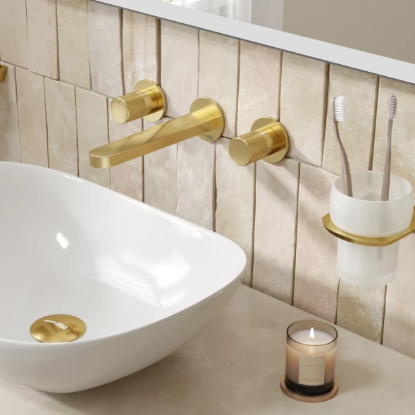 Смеситель для раковины WasserKRAFT Schunter 8245 встраиваемый, Золото матовый