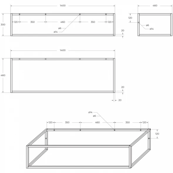 Консоль для раковины Nero BelBagno Kraft EK-140-ST