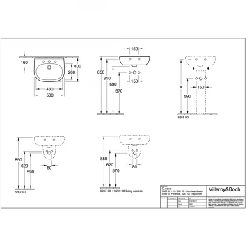 Раковина 50x40 см Villeroy &amp; Boch O.Novo 53605001