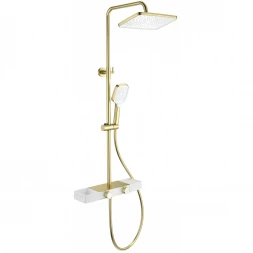Душевая система Wonzon &amp; Woghand Shelf WW-B3552-BG 300x200 мм, с термостатом, золотой матовый