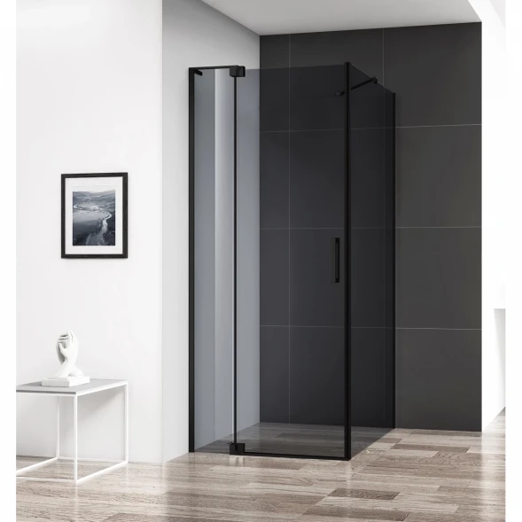 Душевой уголок 70-80x89,5 см Cezares SLIDER-AH-1-90-70/80-GRIGIO-NERO графитовое