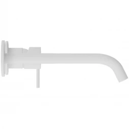 Смеситель для раковины Cezares Leaf LEAF-BLI2-L-BIO CoolStart, встраиваемый, с донным клапаном, белый матовый