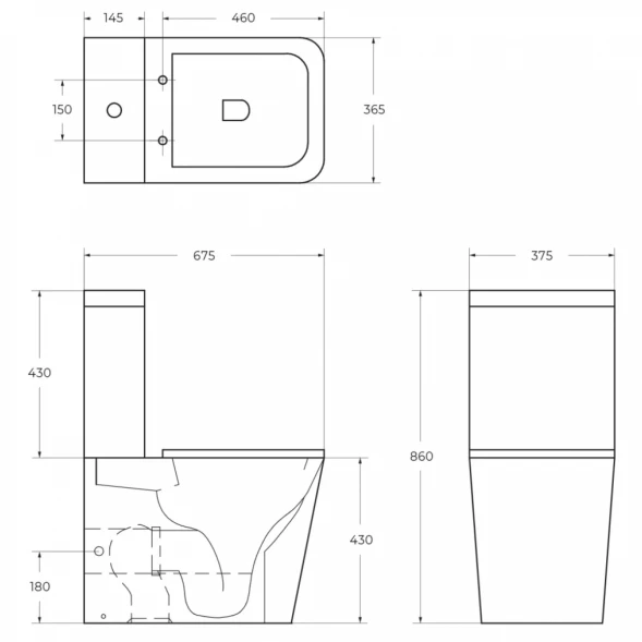 Бачок для унитаза 3/4,5 л BelBagno Ardente-R BB02093T