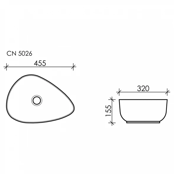 Раковина 45,5x32 см Ceramica Nova Element CN5026