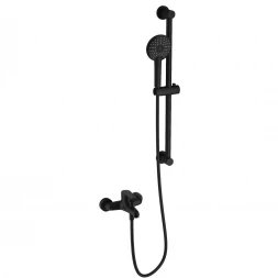 Смеситель для ванны Wonzon &amp; Woghand Alfa WW-AE3205-MB с душевым гарнитуром, черный матовый