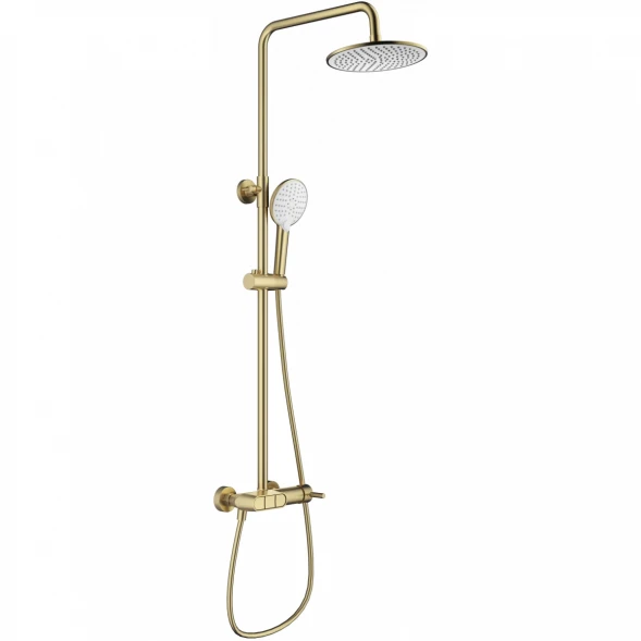 Душевая система Wonzon &amp; Woghand Muse Corno WW-A30653-BG 224 мм, со смесителем, золотой матовый