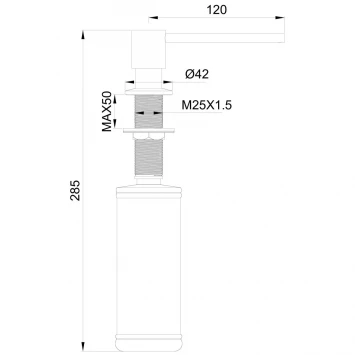 Дозатор для жидкого мыла Wonzon &amp; Woghand WW-88SD02-BG встраиваемый, для кухни, золотой матовый