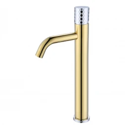 Смеситель для раковины Boheme Stick Diamond 122-GCR хром/Золото