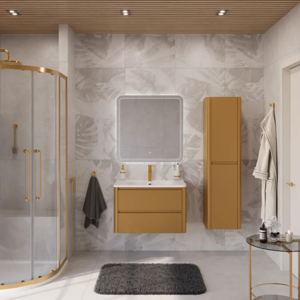 Тумба под раковину Cezares Relax RELAX-800-2C-SO-BORO-P 79,6 см, подвесная, золотой матовый