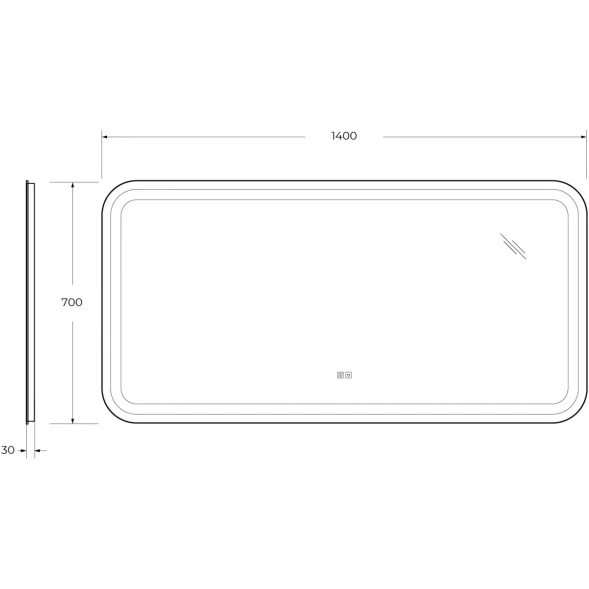 Зеркало 140x70 см Cezares Stylus CZR-SPC-STYLUS-1400-700-TCH-WARM