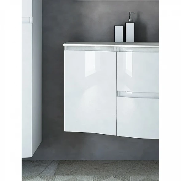 Шкаф одностворчатый 34x55 см Bianco Lucido L Cezares Vague 44228