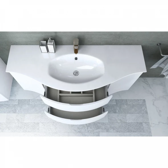 Шкаф одностворчатый 34x55 см Bianco Lucido L Cezares Vague 44228