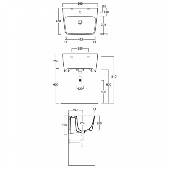 Раковина 60x45 см Simas Degrade DE13bi*1