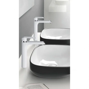 Смеситель для раковины Rose R2111F хром/белый