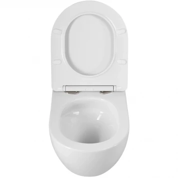 Унитаз подвесной BelBagno Amanda BB051CH-TOR-FC/SC безободковый, торнадо, с сиденьем микролифт, белый