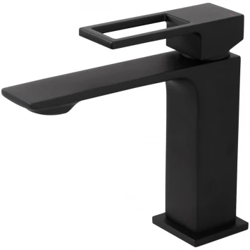 Смеситель для раковины BelBagno Luce LUC-LVM-NERO с донным клапаном, черный матовый