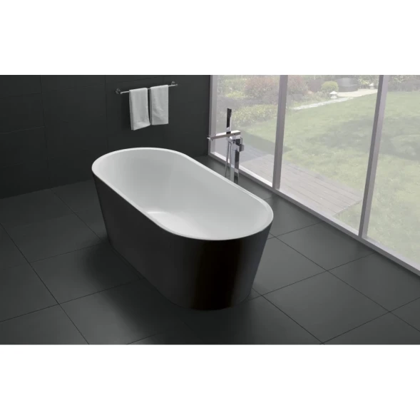 Акриловая ванна BelBagno BB71-1800-NERO-W0 180x80 см, отдельностоящая, черный матовый/белый