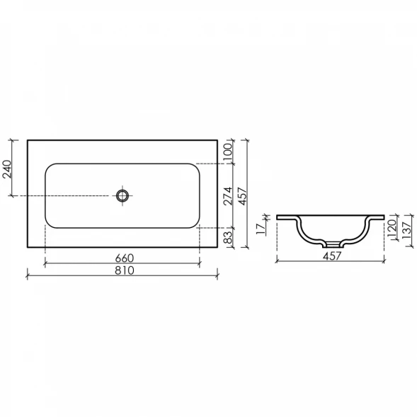 Раковина Ceramica Nova Grace CN7012MBwx 81x45,7 см, накладная, черный матовый