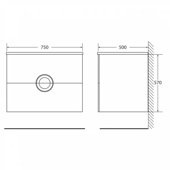 Раковина 75x50 см BelBagno Onda BB750/500-LV-MR-OND