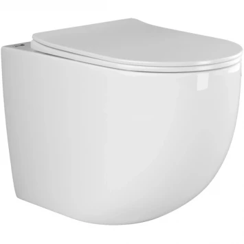Приставной безободковый унитаз с сиденьем микролифт Ceramica Nova Mia CN1810