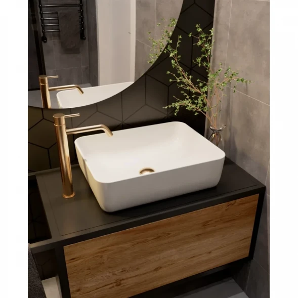 Смеситель для раковины AQUAme Siena AQM6214GG без донного клапана, Золото