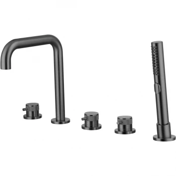 Смеситель на борт ванны Allen Brau Priority 5.31007-MG с душевым гарнитуром, графит матовый