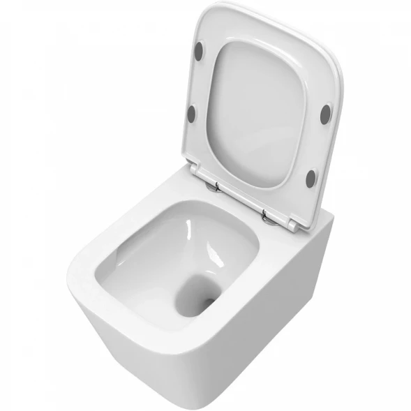 Унитаз подвесной BelBagno Due BB5171CH-TOR/SC безободковый, торнадо, с сиденьем микролифт, белый