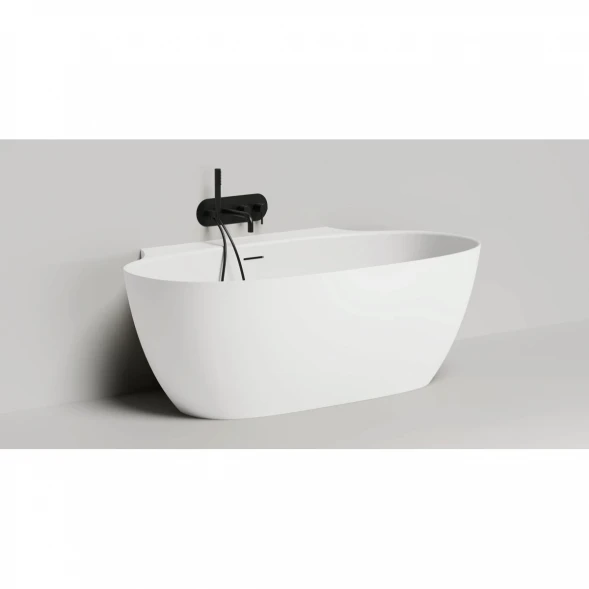 Ванна из литьевого мрамора Salini S-Stone Alda Wall 101925M 170x90 см, белый матовый