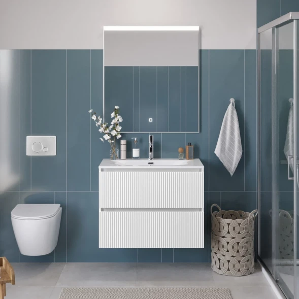 Тумба под раковину BelBagno Uno UNO-800-2C-SO-BO 80 см, подвесная, белый матовый