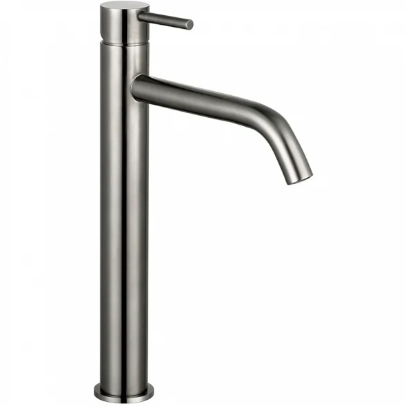 Смеситель для раковины AQUAme Siena AQM6214GM без донного клапана, оружейная сталь